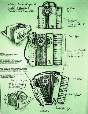 Flakkordeon sketches by marvamk qsynlabor berlin for Flake Lorenz of Rammstein